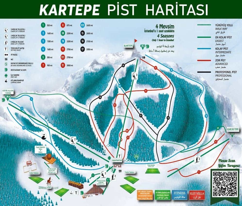 Green Park Resort – Kartepe trail map