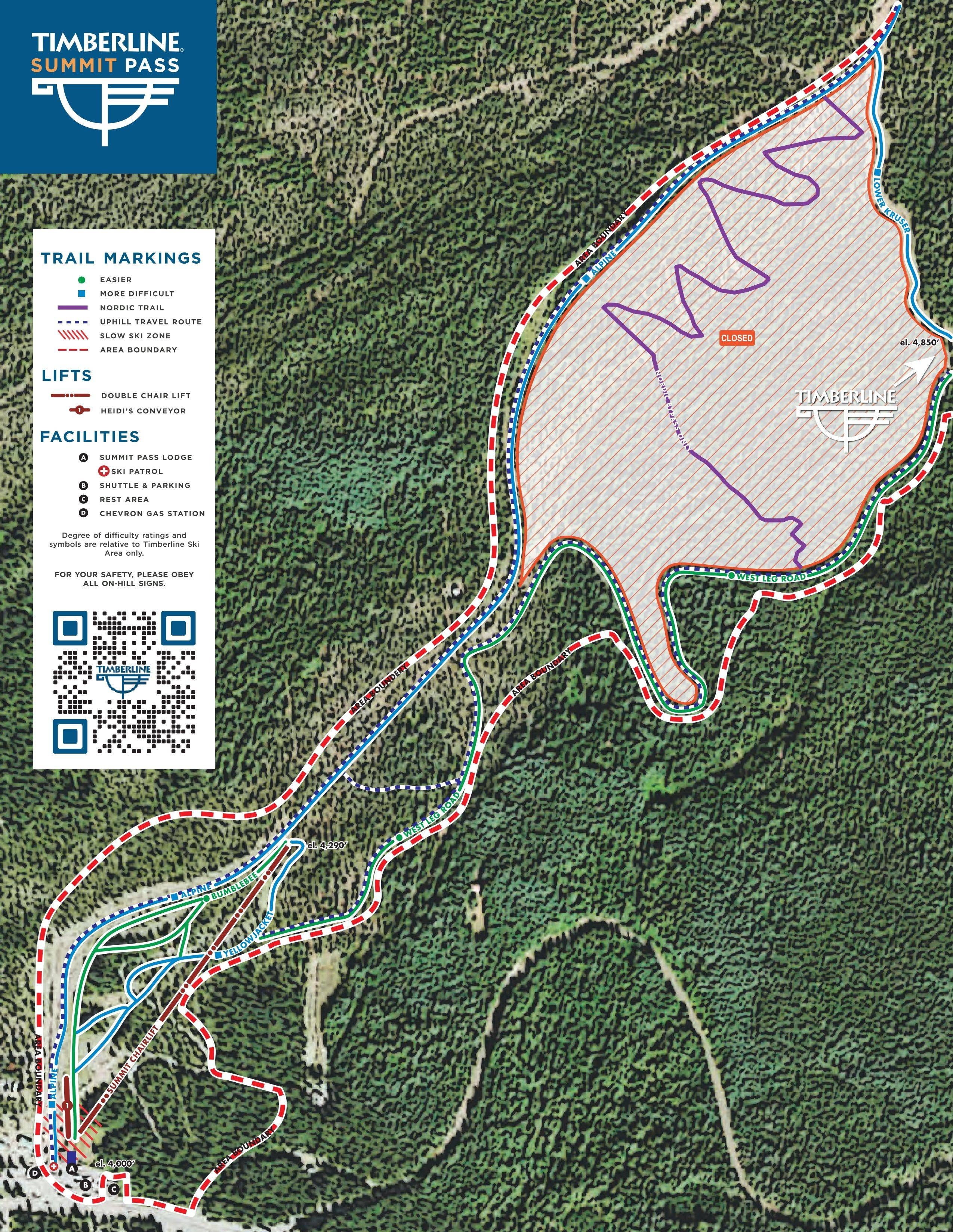 Timberline Summit Pass trail map