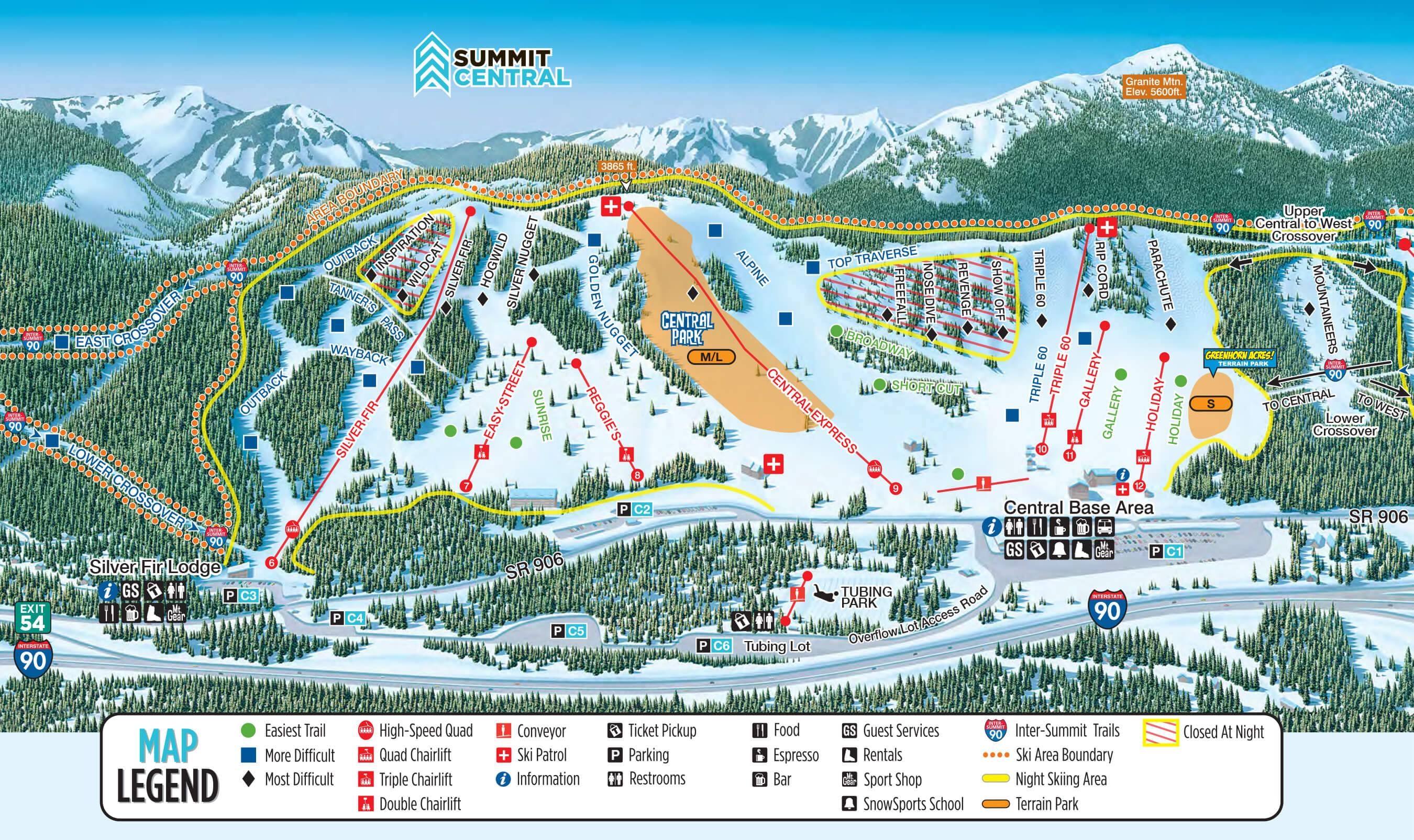 The Summit at Snoqualmie trail map