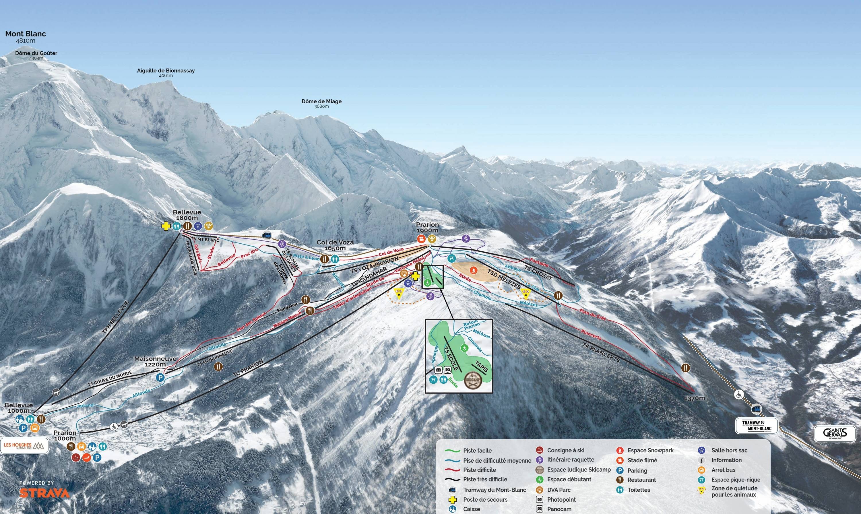 Les Houches/Saint-Gervais – Prarion/Bellevue (Chamonix) trail map