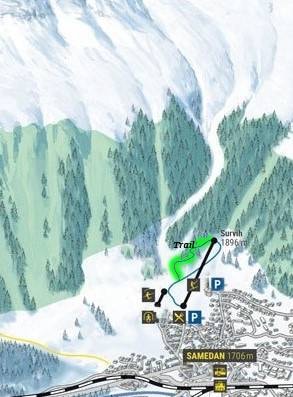 Survih – Samedan trail map