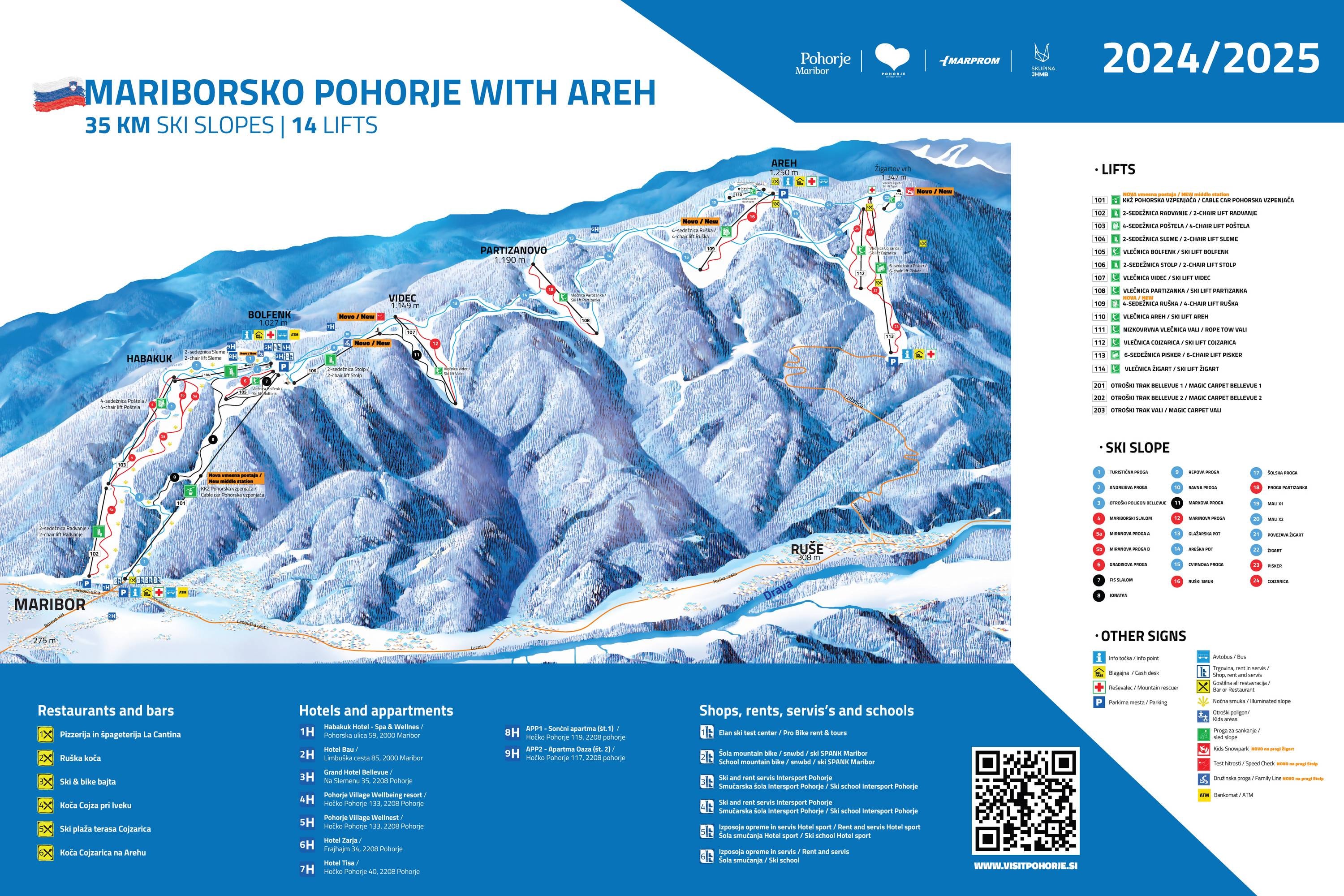 Mariborsko Pohorje – Maribor trail map