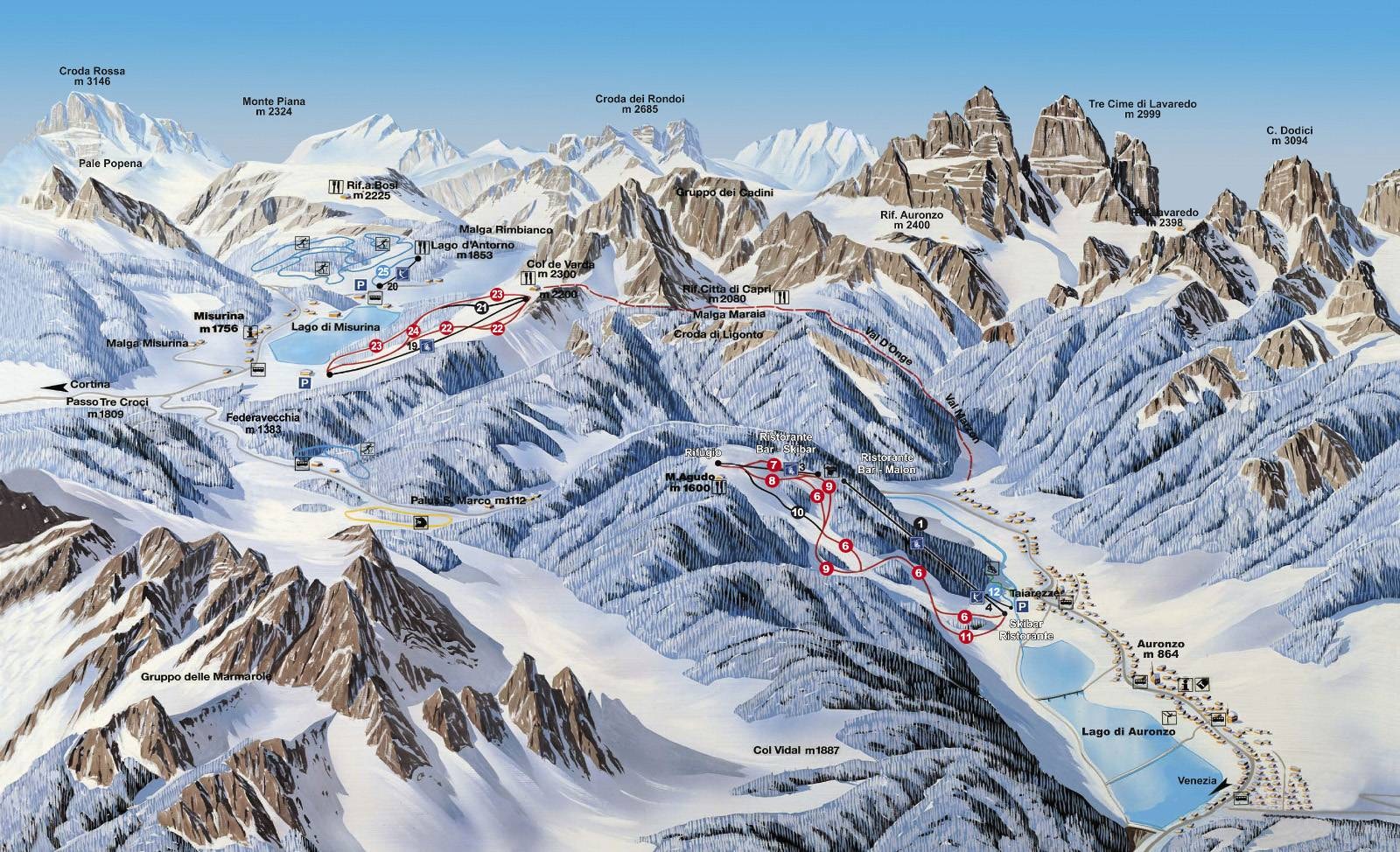 Auronzo di Cadore – Monte Agudo trail map