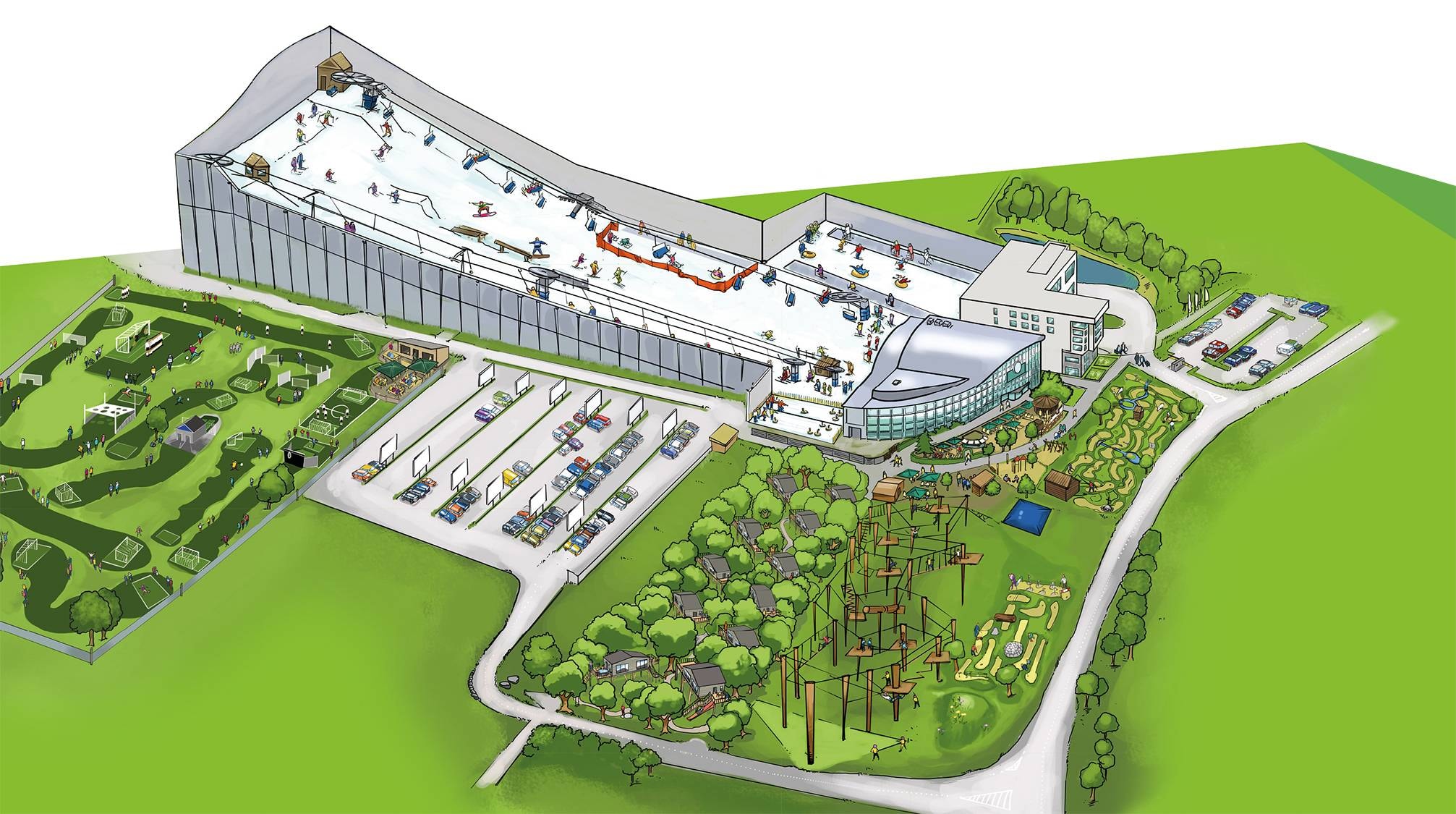 Indoor ski area SnowWorld Neuss trail map