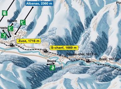Bügls – S-chanf trail map