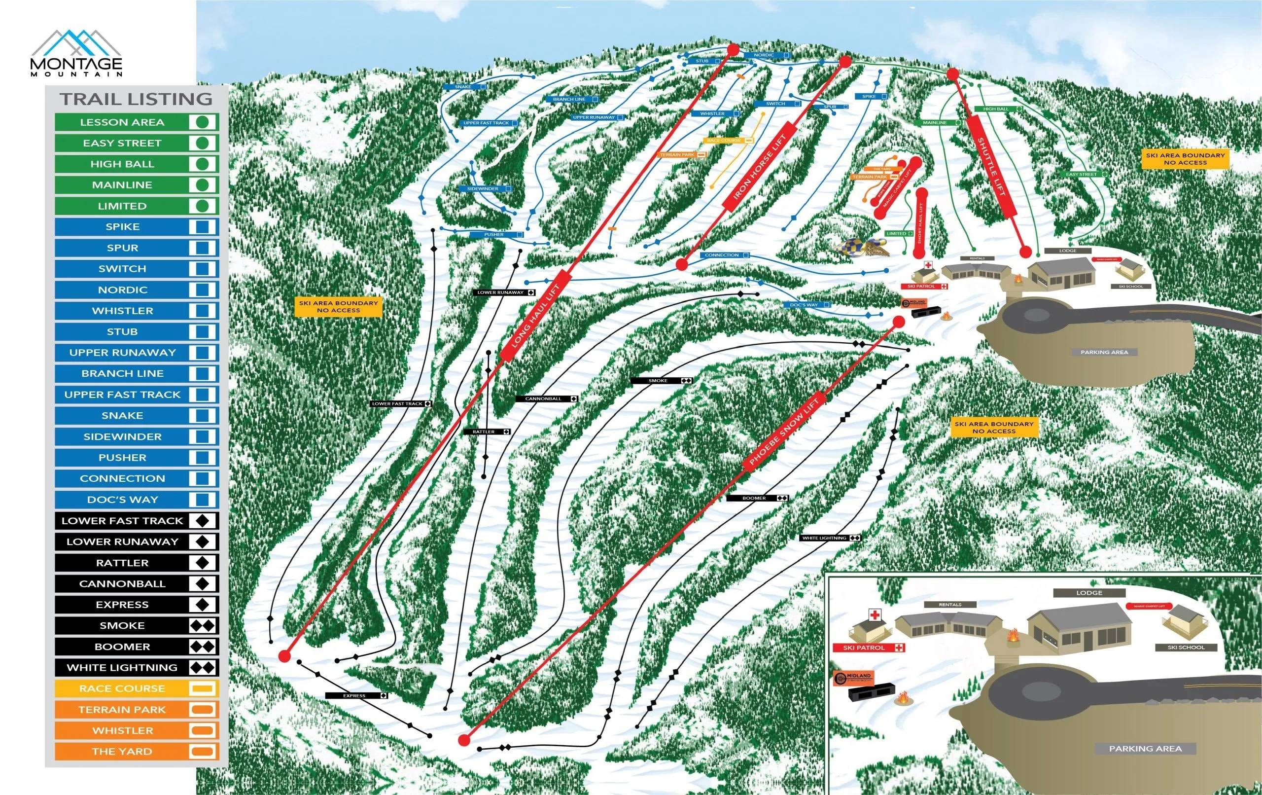 Montage Mountain Resort trail map