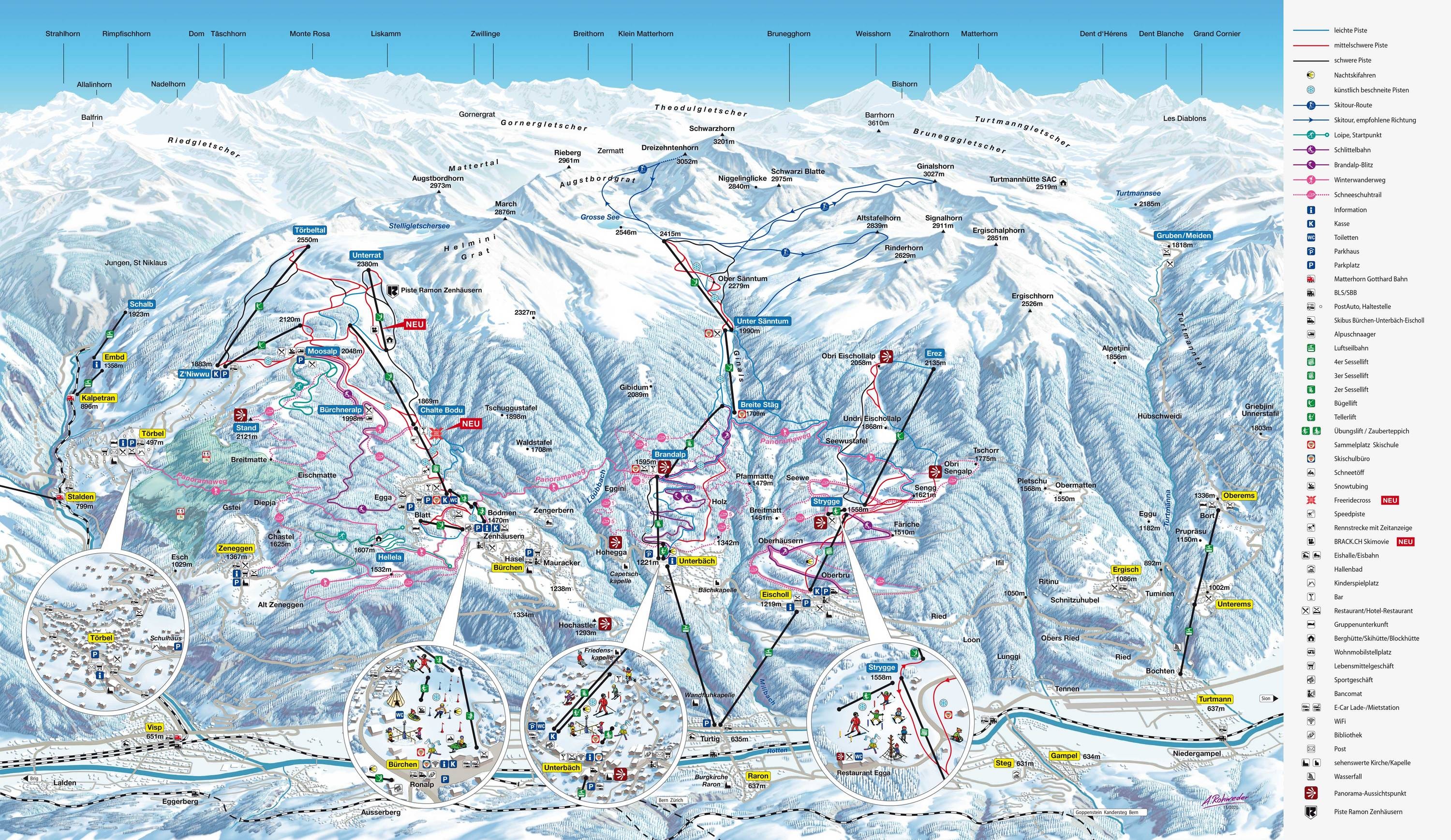 Unterbäch – Brandalp/Ginals trail map