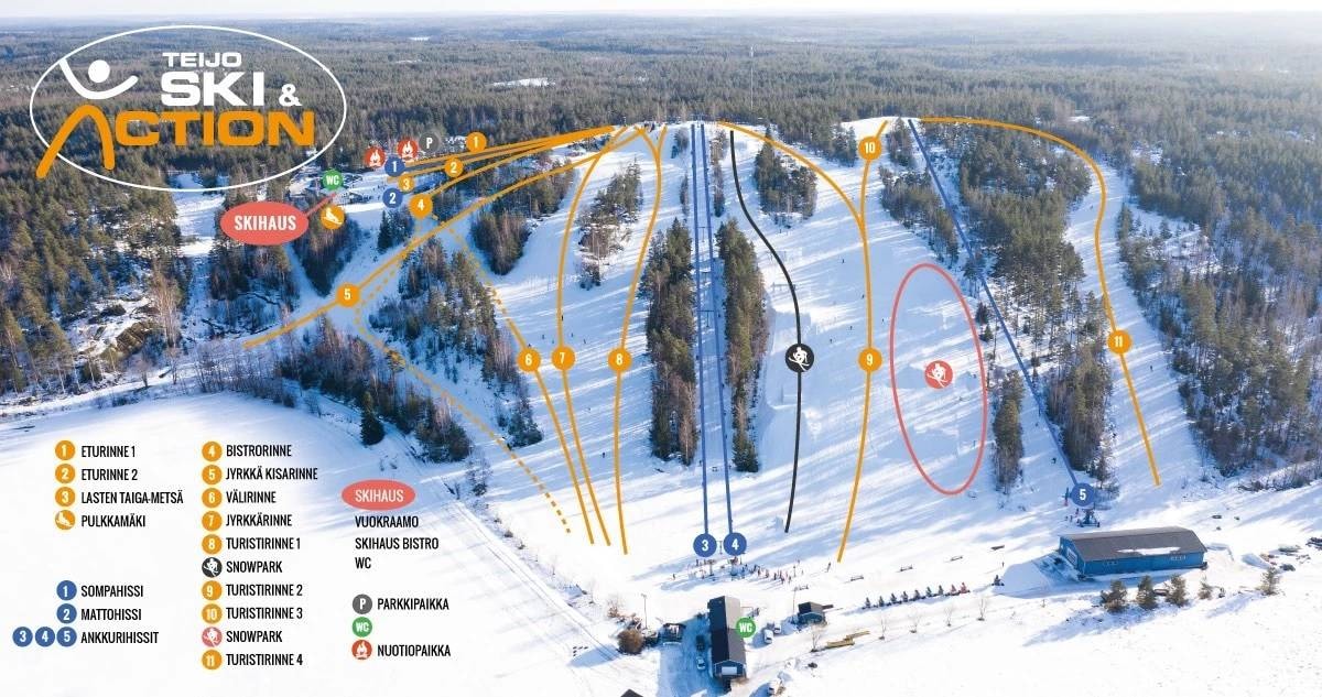 MeriTeijo Ski trail map