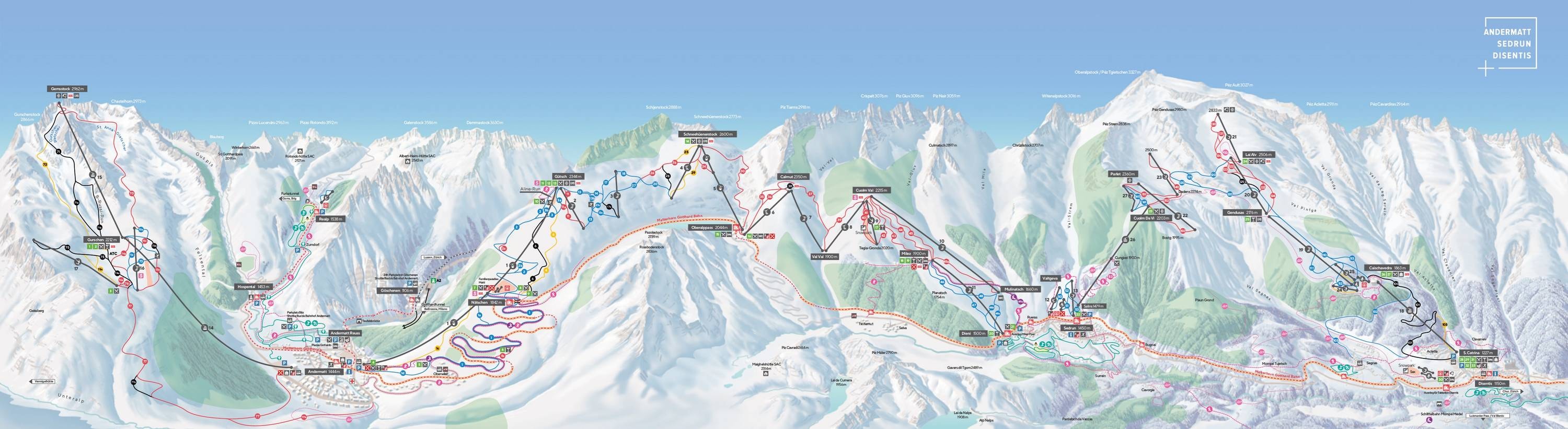 Disentis trail map