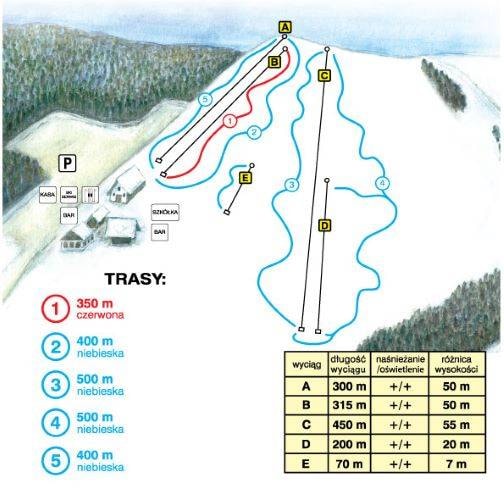 Rybno trail map