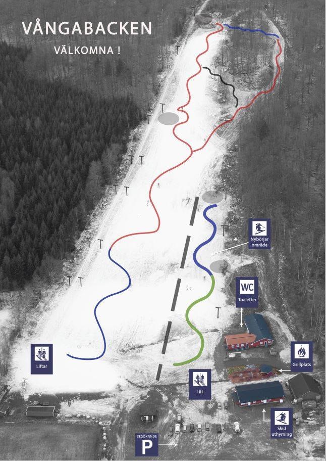 Vångabacken trail map