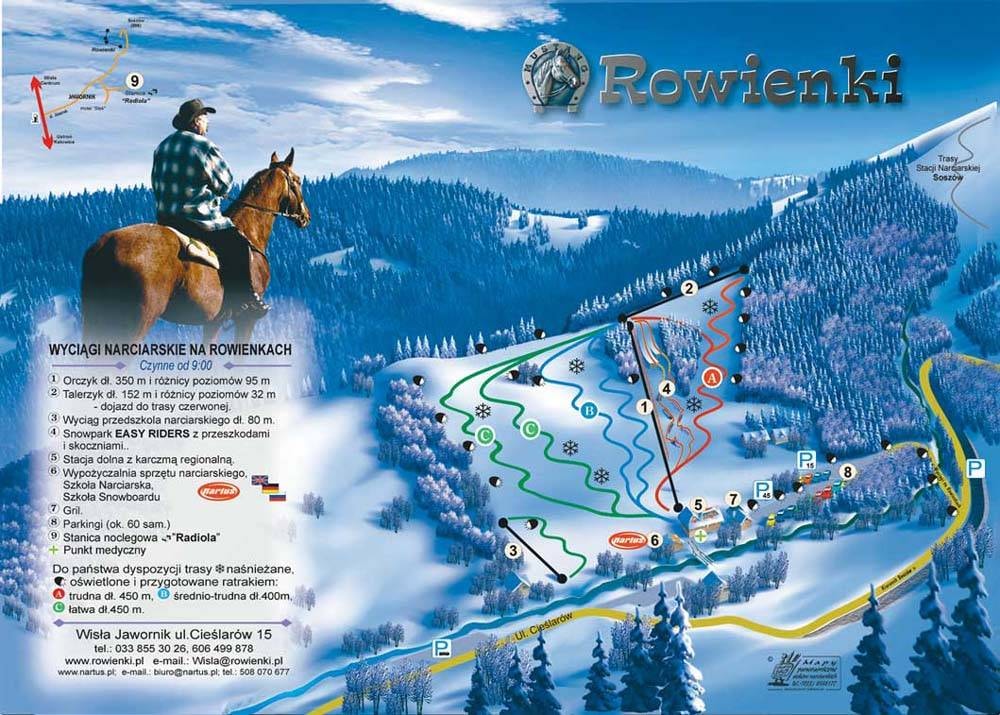 Rówienki – Jawornik (Wisła) trail map