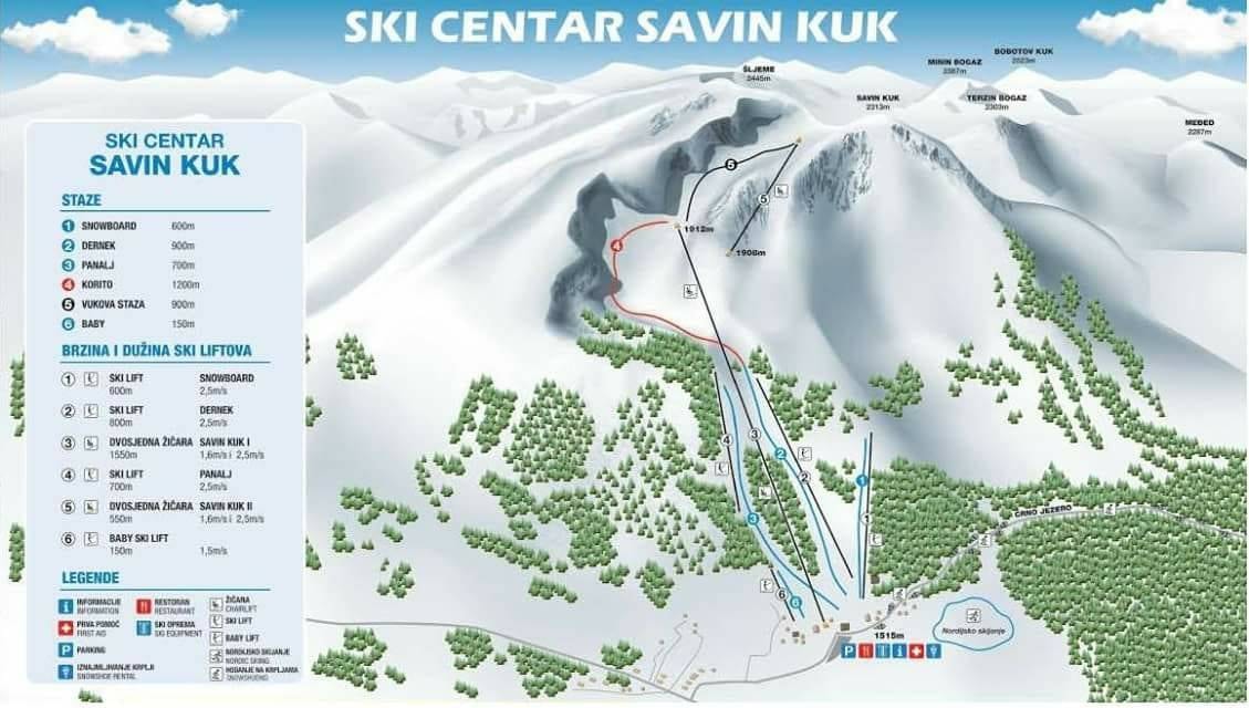 Savin Kuk – Žabljak trail map