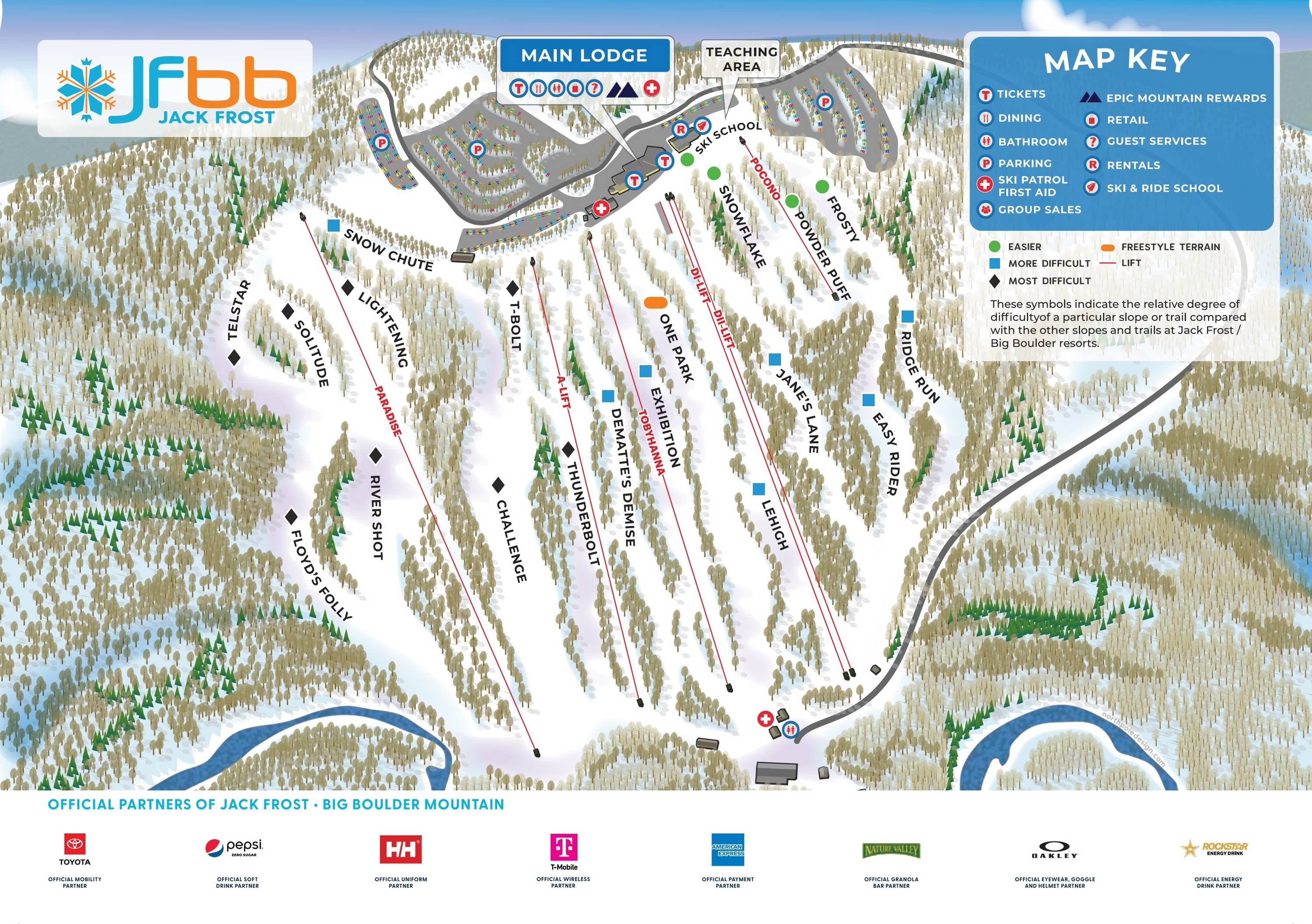 Jack Frost trail map