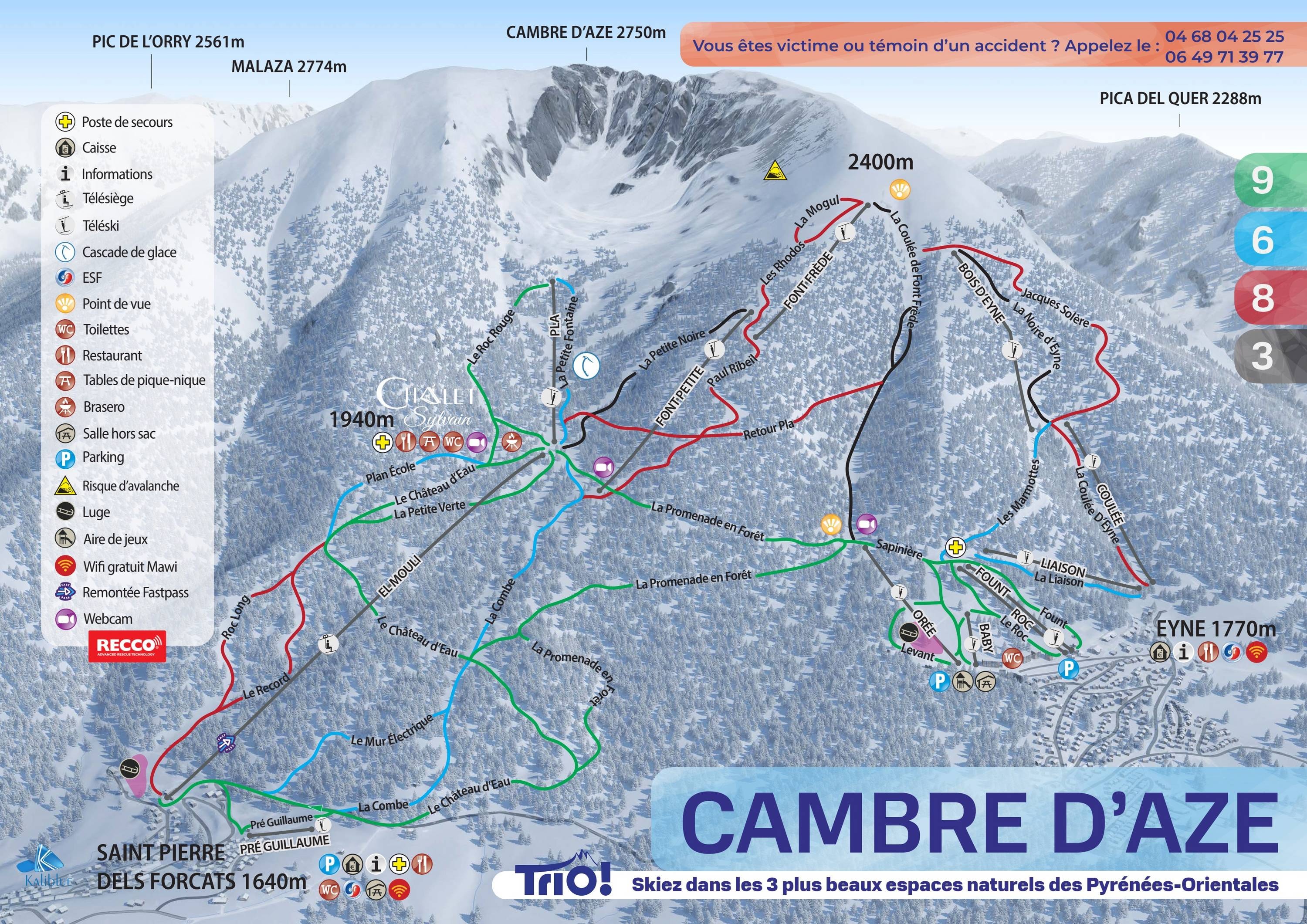 Cambre d'Aze – Eyne/Saint-Pierre-dels-Forcats trail map