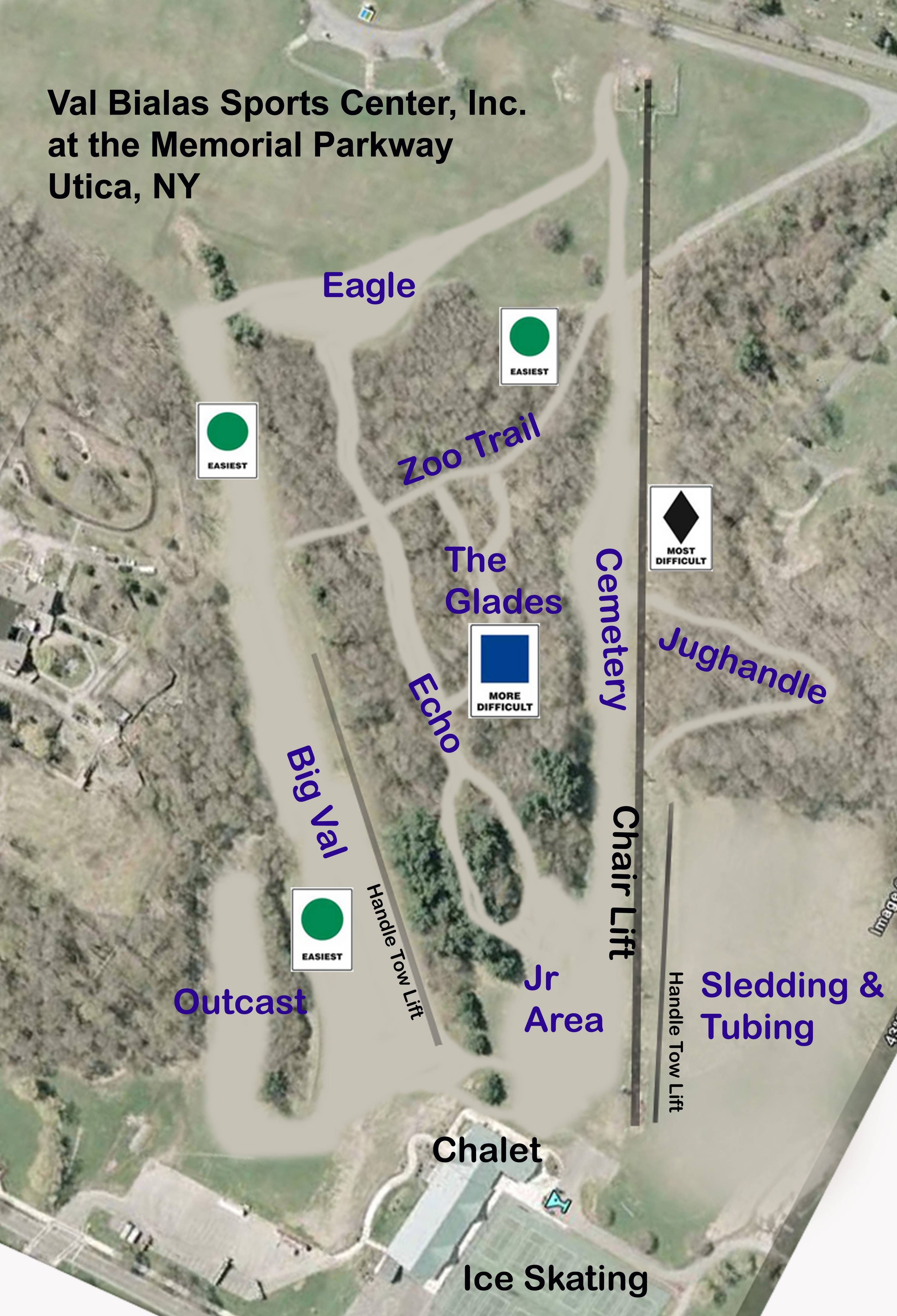 Val Bialas Ski Center – Utica trail map