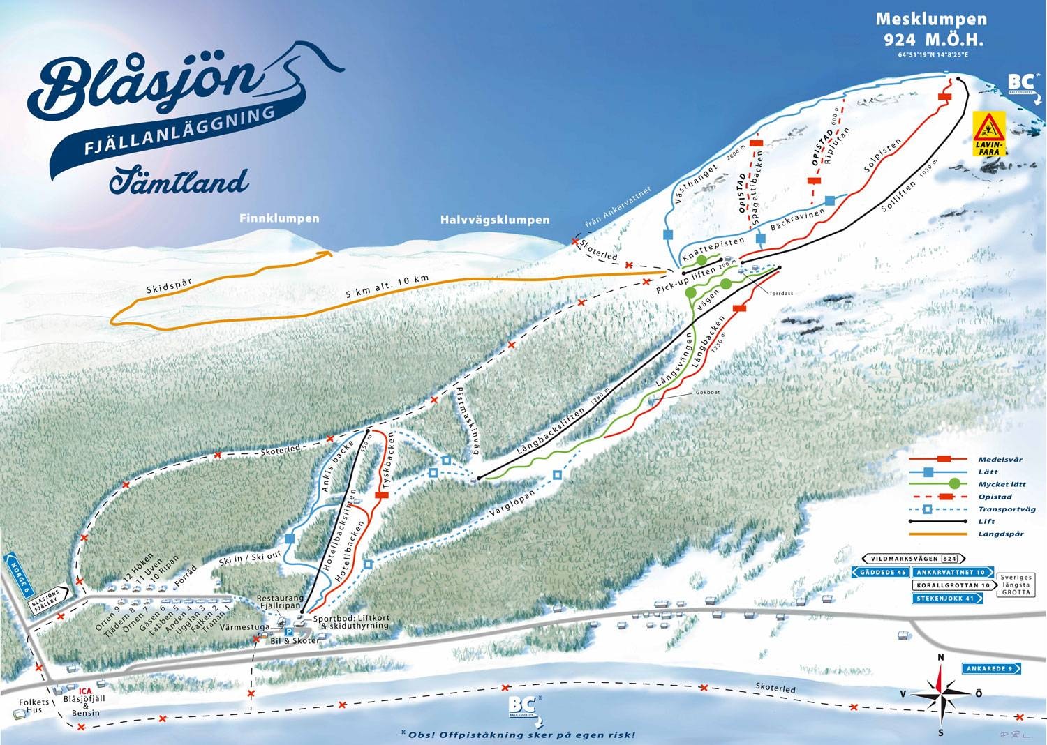 Blåsjön – Mesklumpen trail map