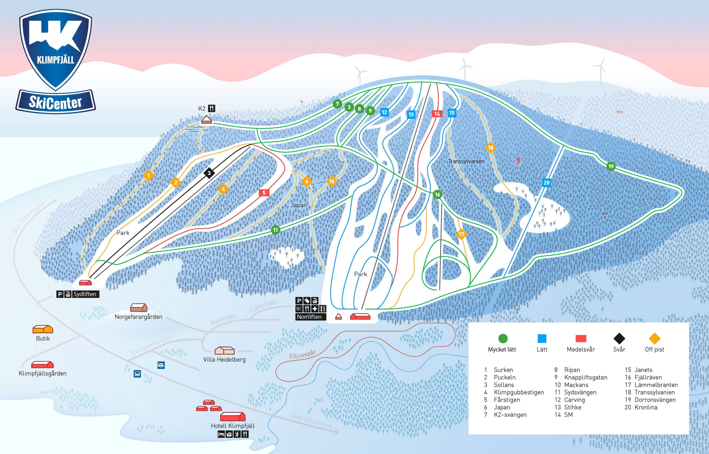 Klimpfjäll trail map