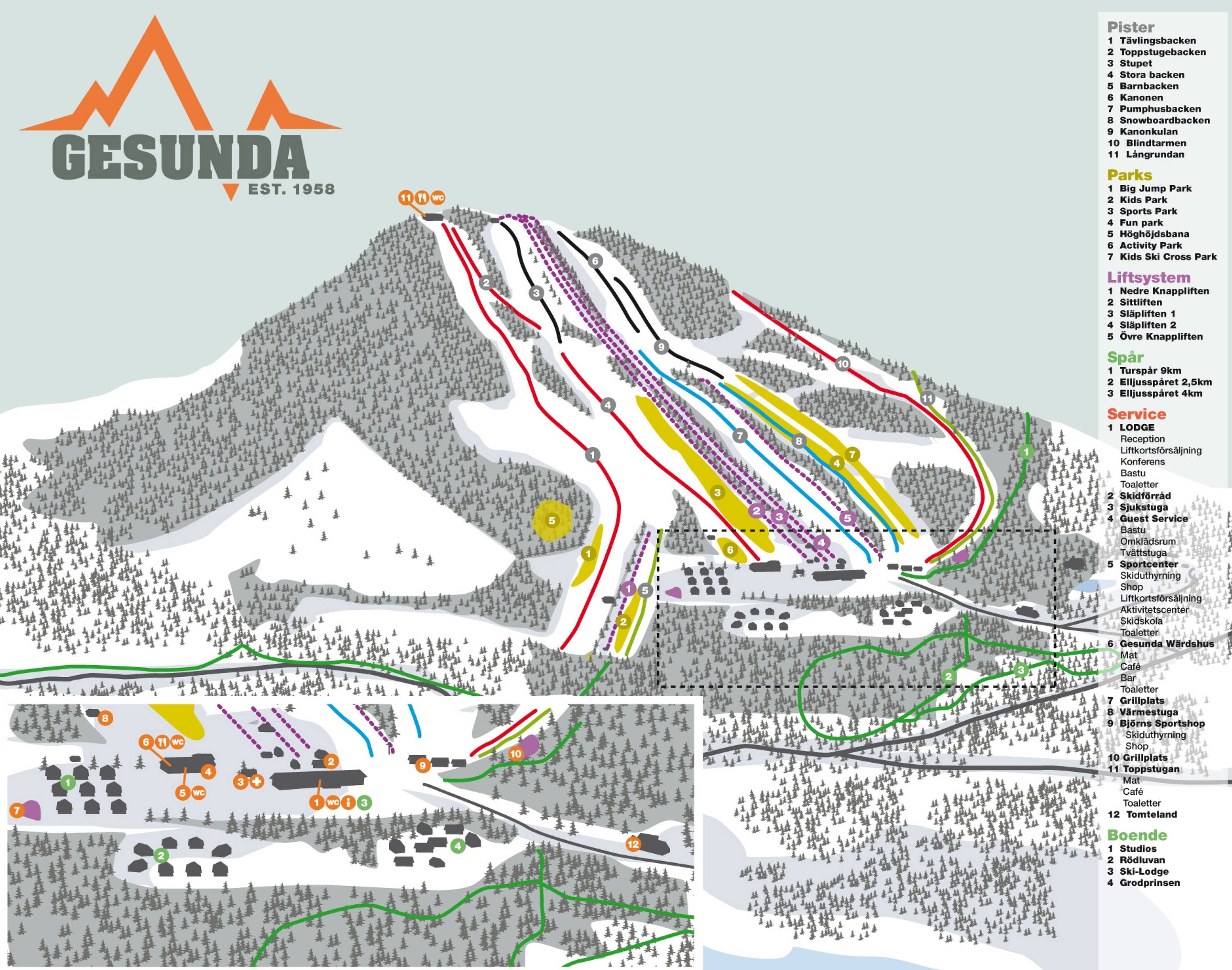 Gesundaberget trail map