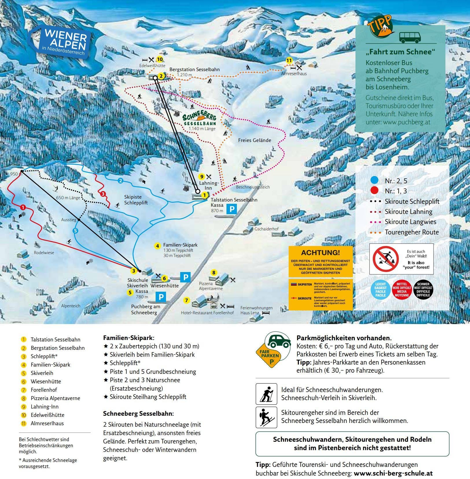 Schneeberg trail map