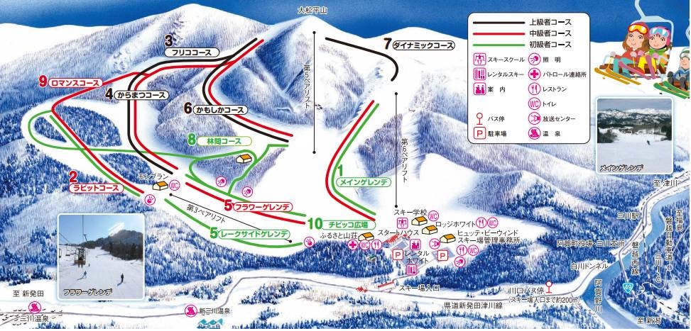 Mikawa Onsen trail map