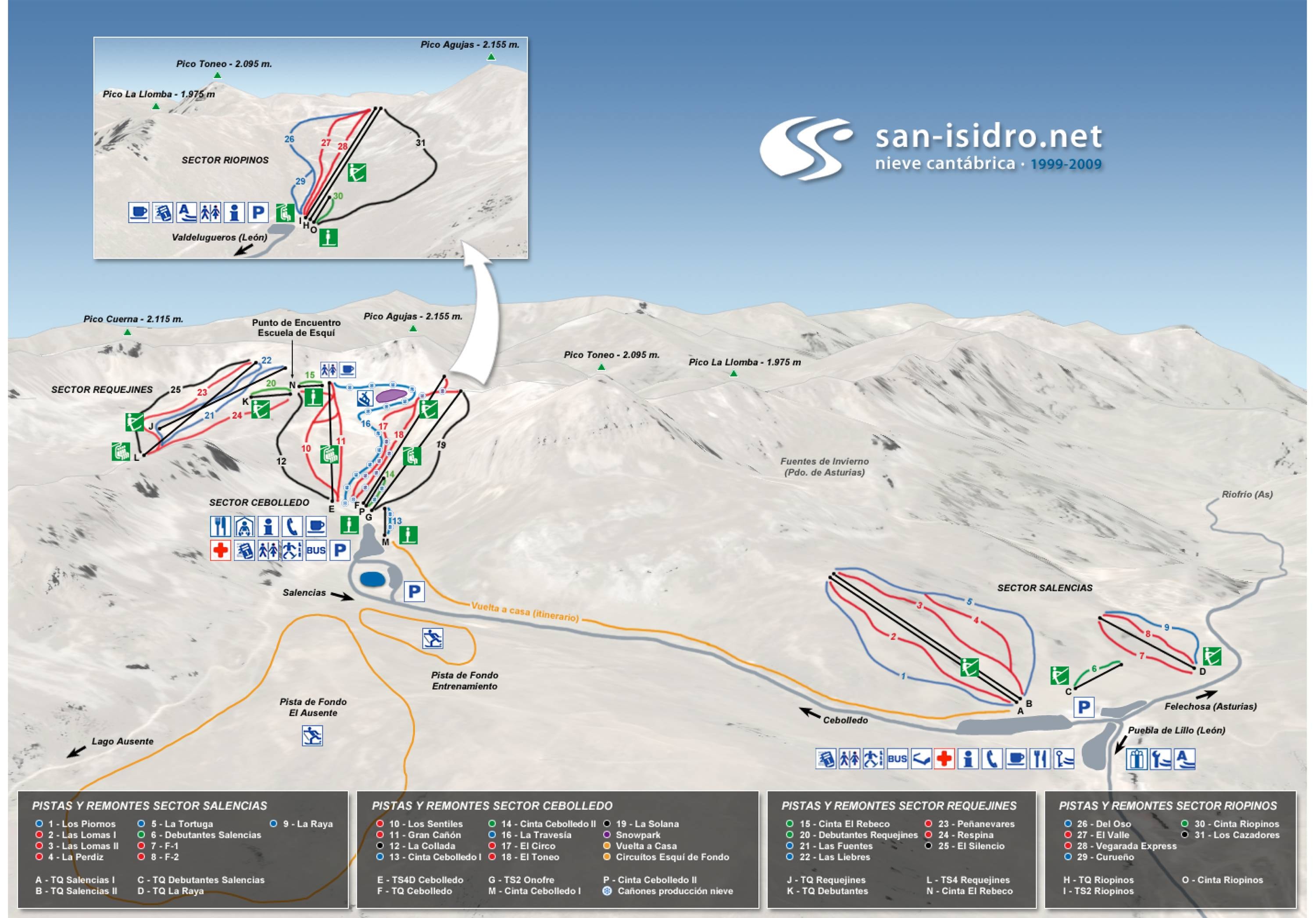 San Isidro-Zona Cebolledo trail map