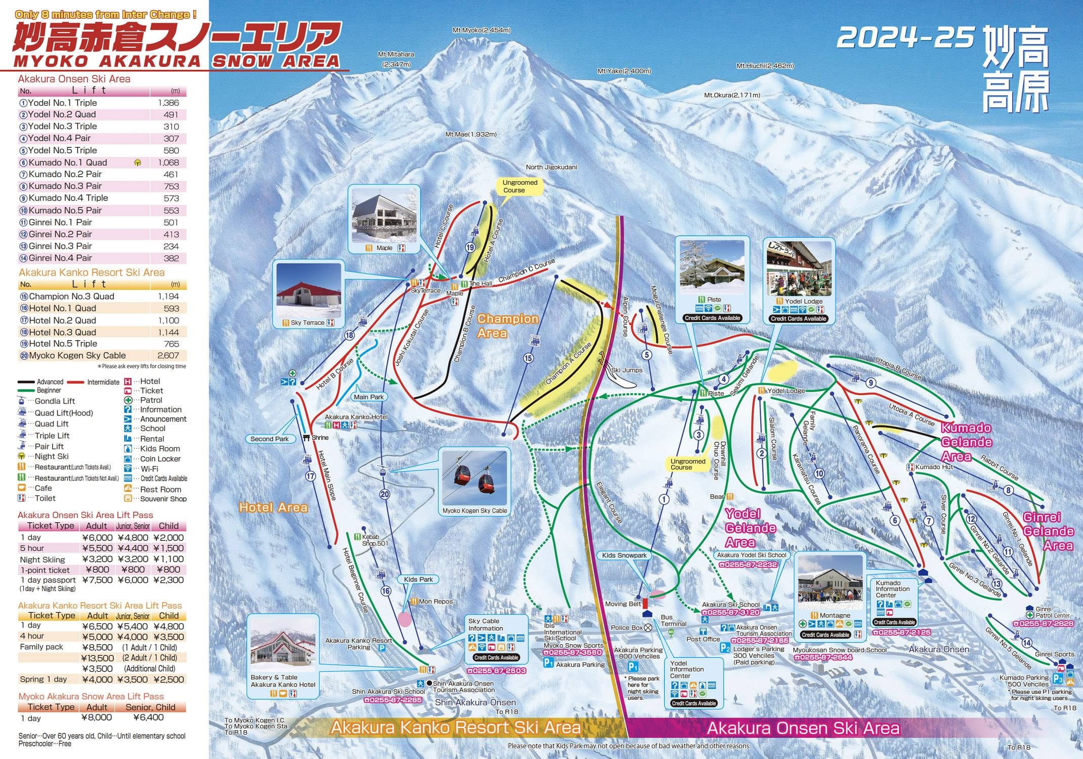 Myoko Akakura trail map