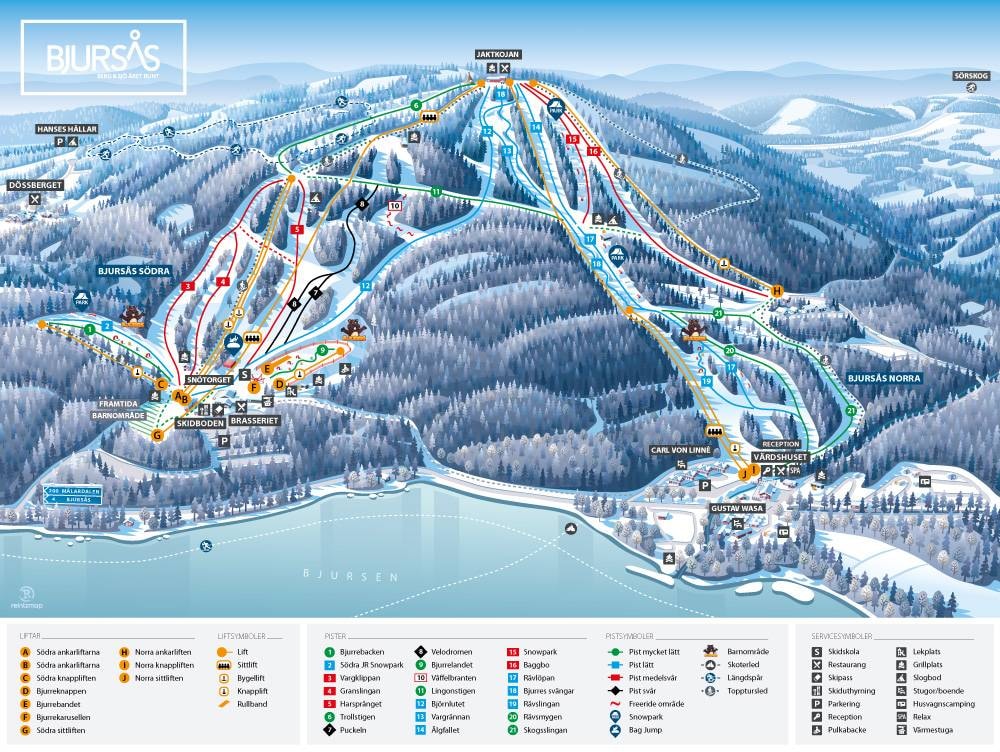 Bjursås trail map