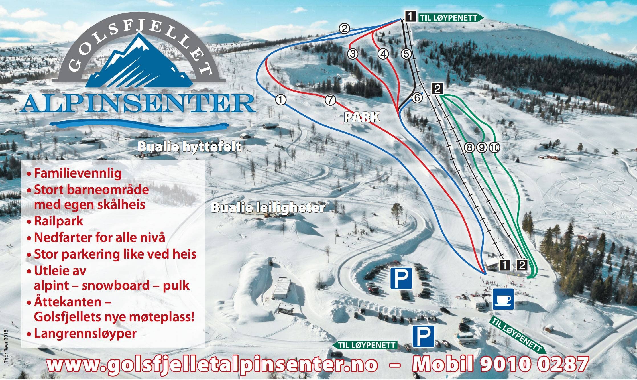 Golsfjellet trail map