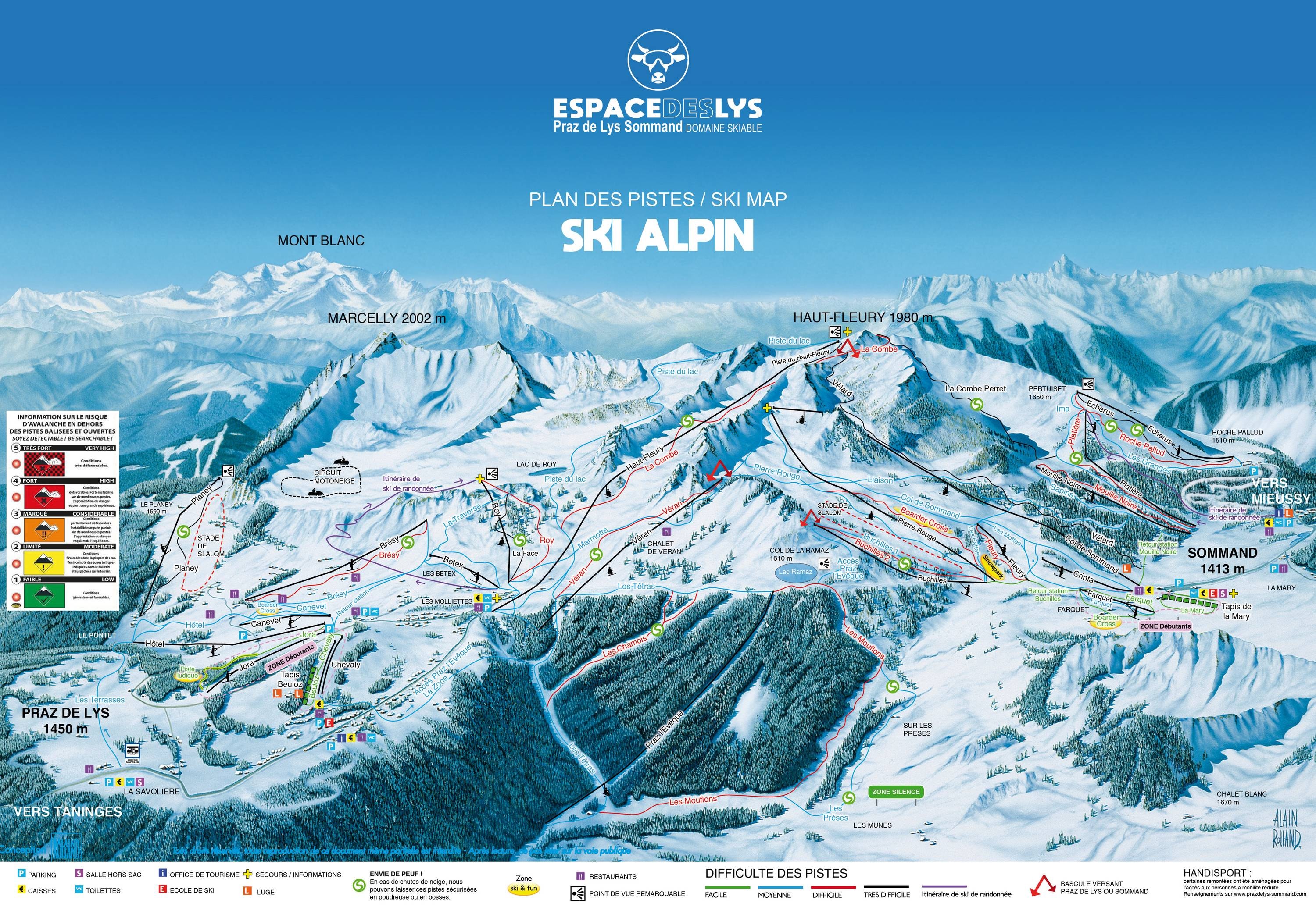 Praz de Lys/Sommand (Taninges/Mieussy) trail map
