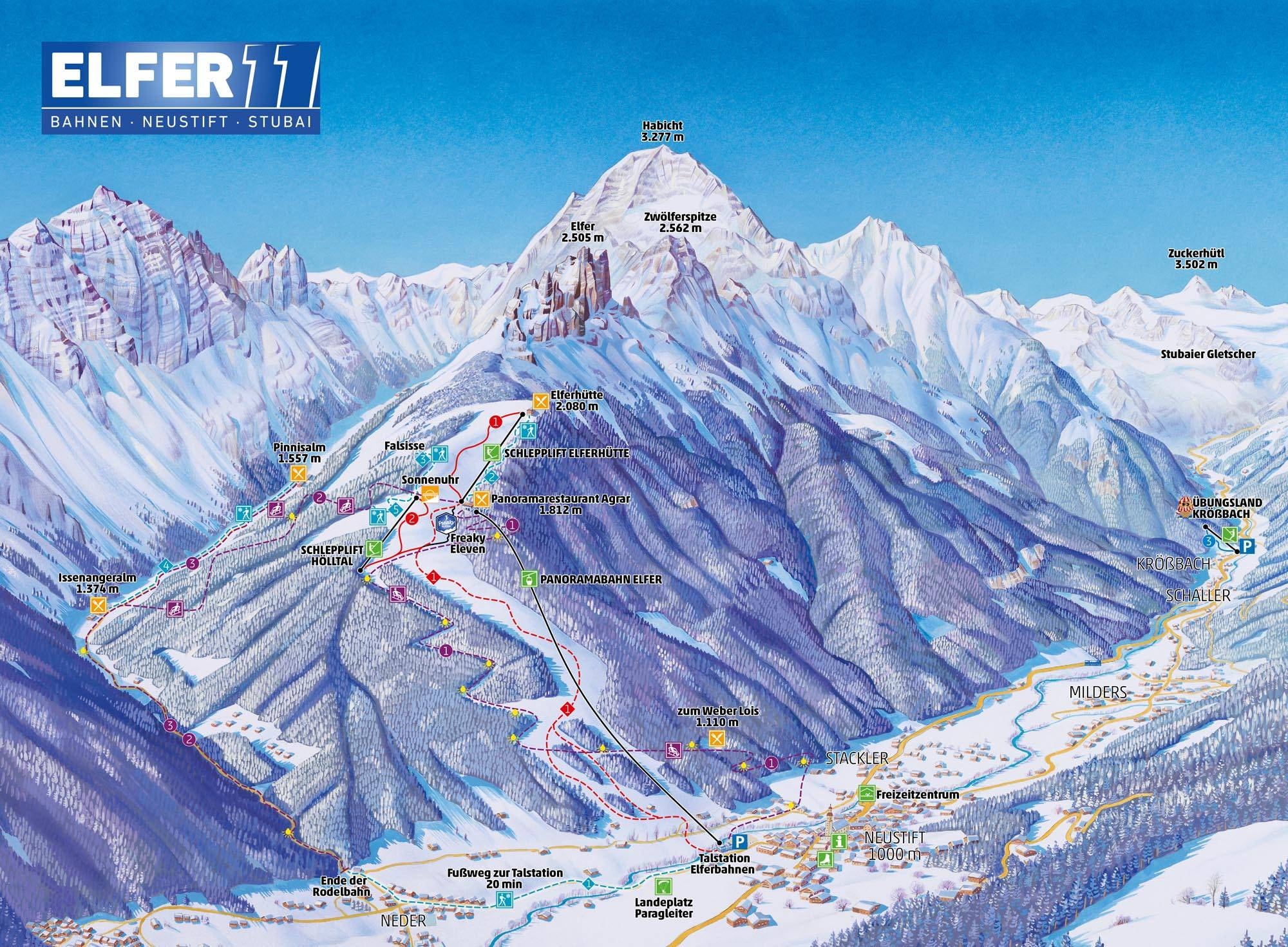 Elfer – Neustift trail map
