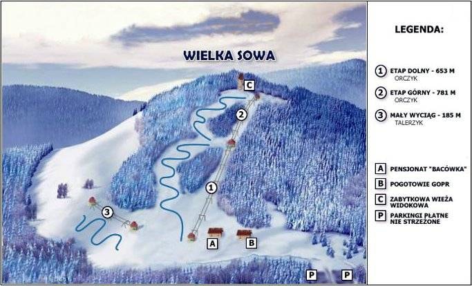 Wielka Sowa – Potoczek (Pieszyce) trail map