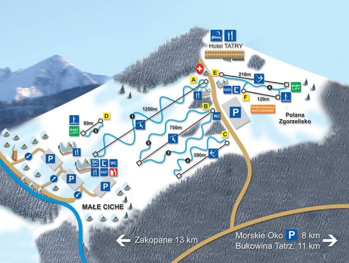 Małe Ciche trail map