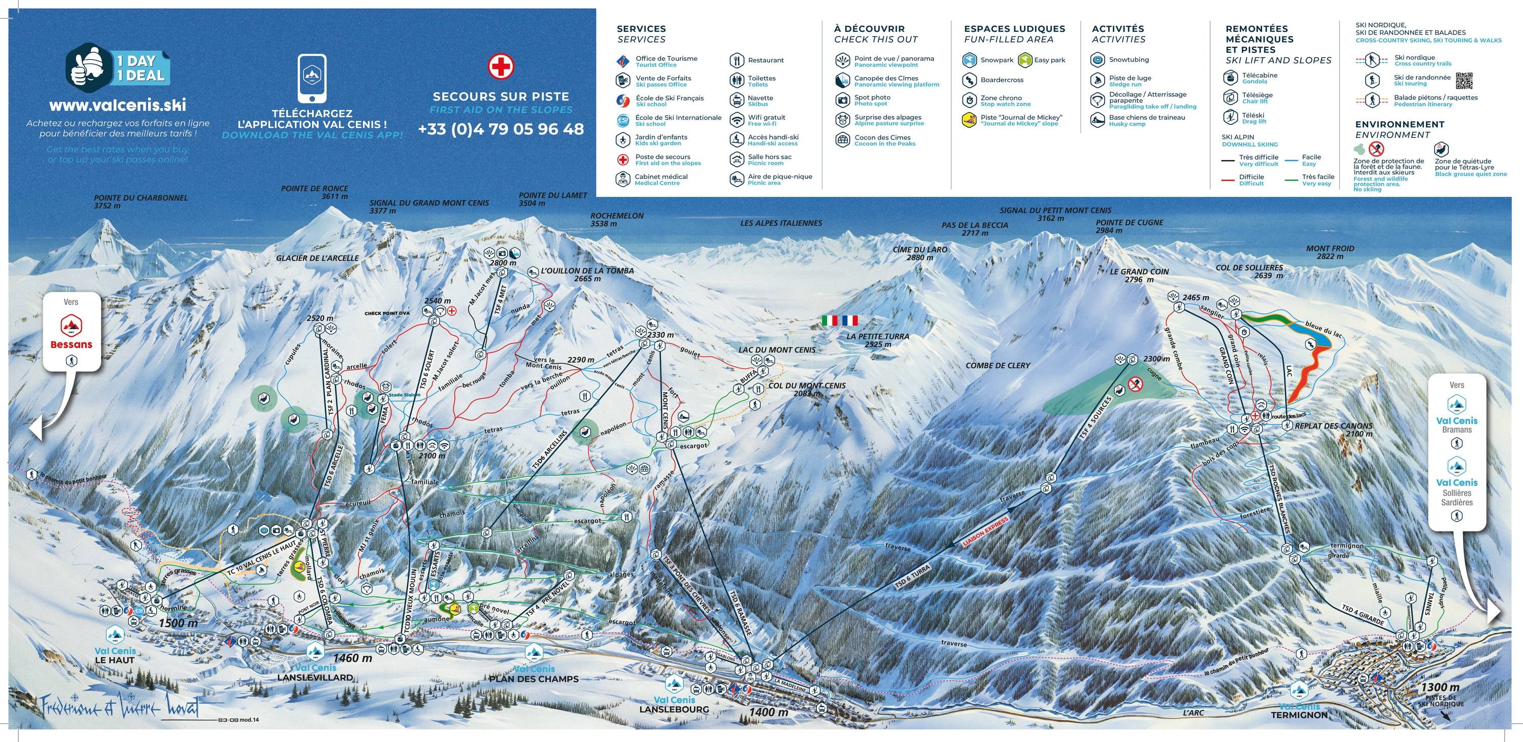 Val Cenis – Lanslevillard/Lanslebourg/Termignon trail map