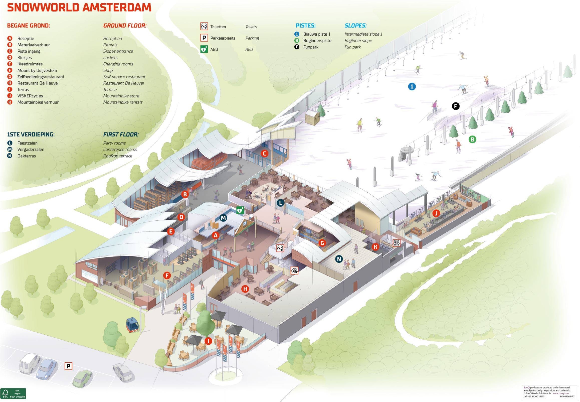 Indoor ski area SnowWorld Amsterdam trail map