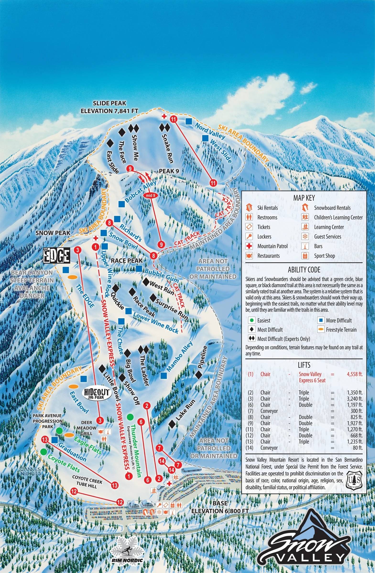 Snow Valley trail map