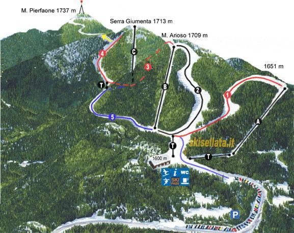 Arioso – Sasso di Castalda trail map