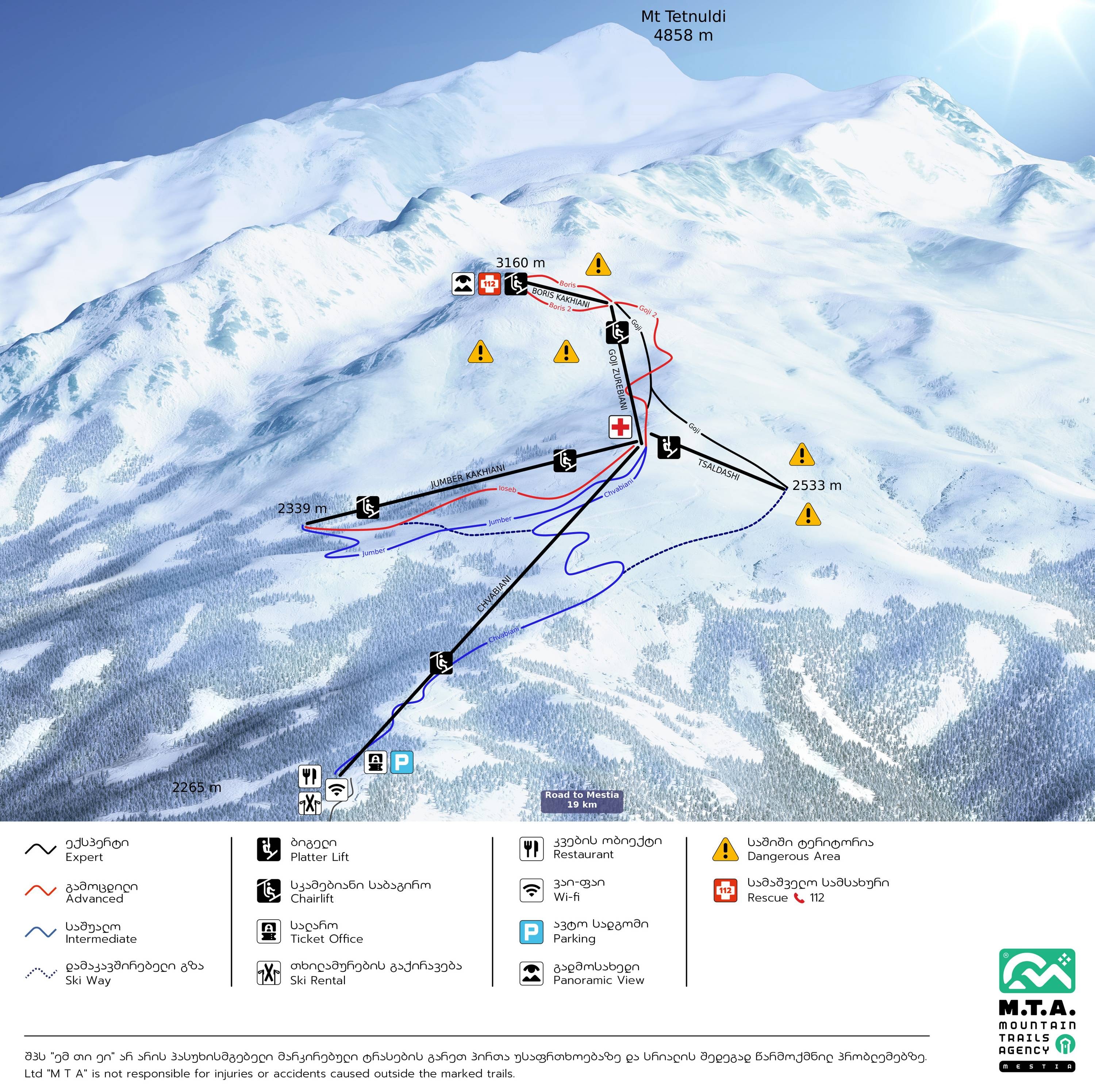 Tetnuldi – Mestia trail map