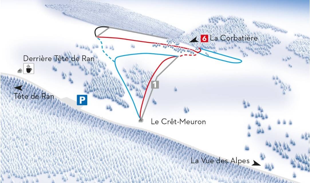 Le Crêt-Meuron – Fontaines (Les Gollières) trail map