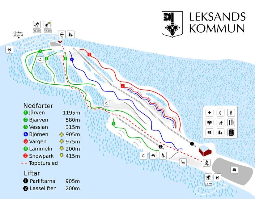 Granberget – Leksand trail map