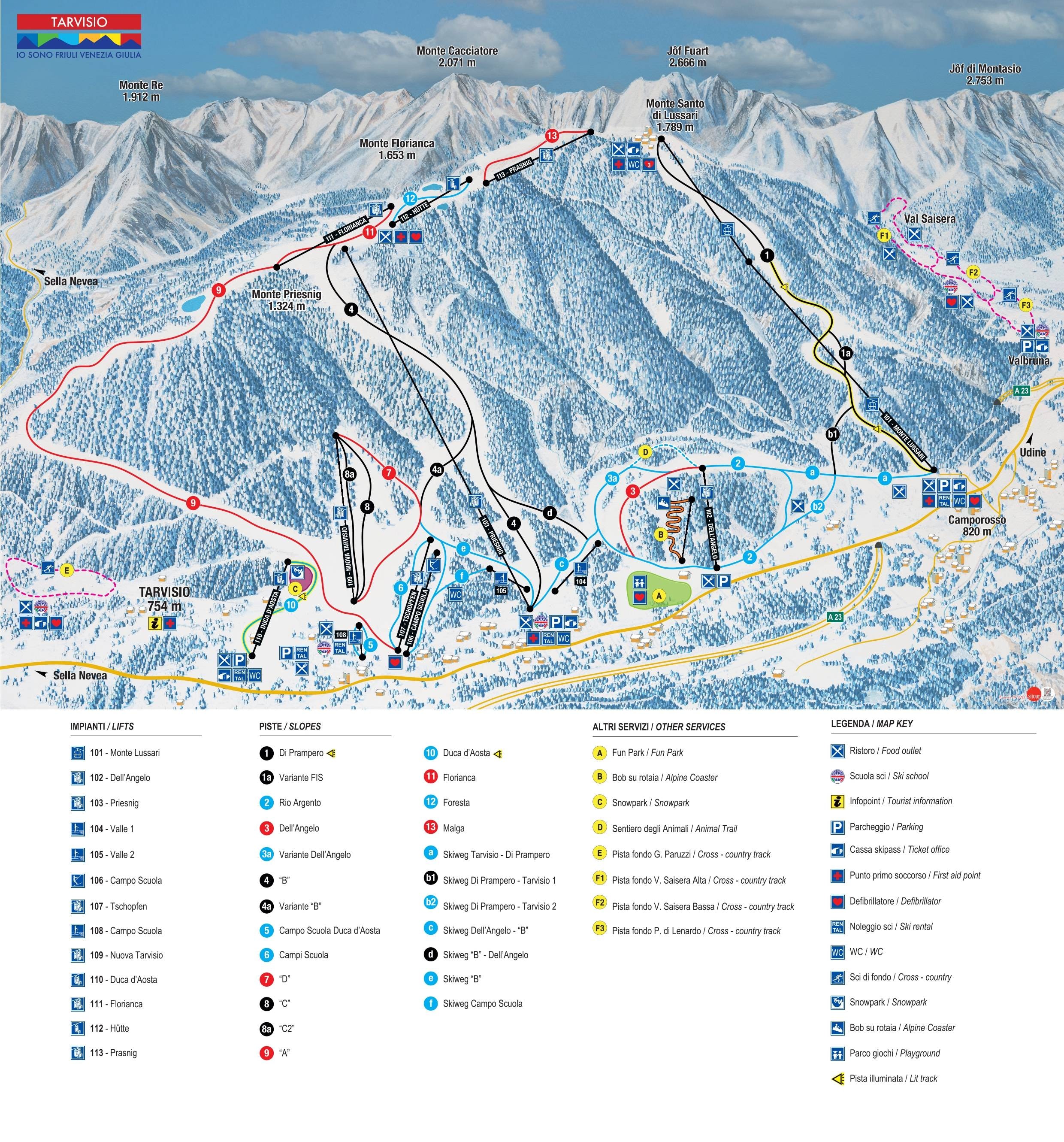 Tarvisio – Monte Lussari trail map