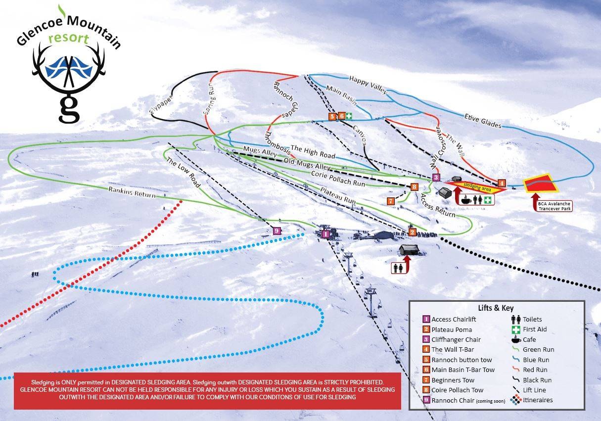 Glencoe Mountain trail map
