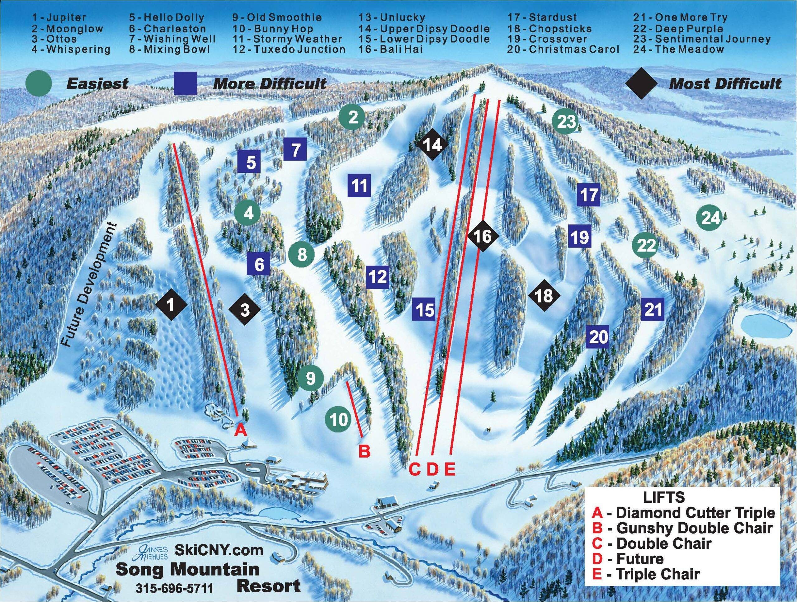 Song Mountain trail map