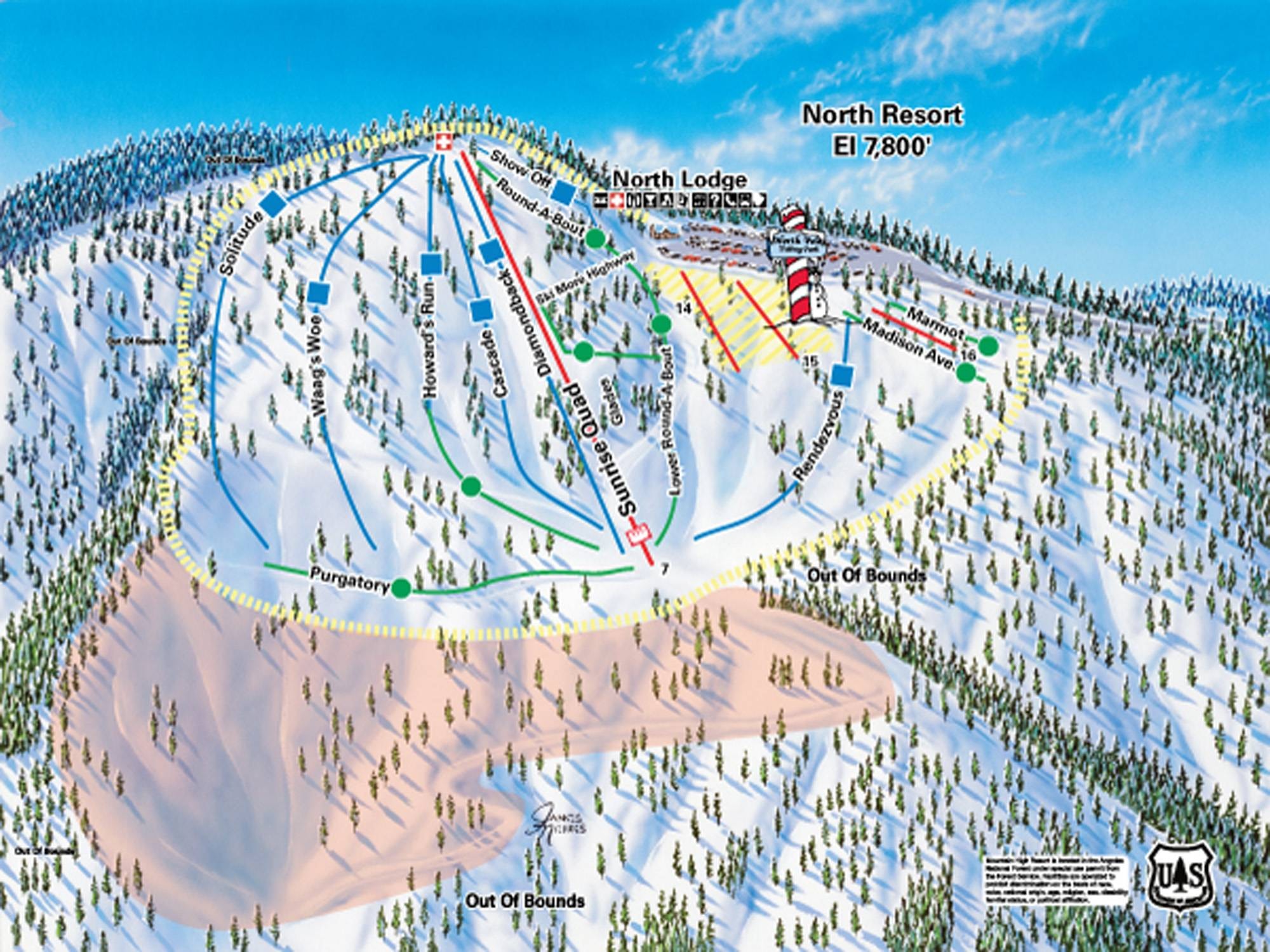 Mountain High North trail map