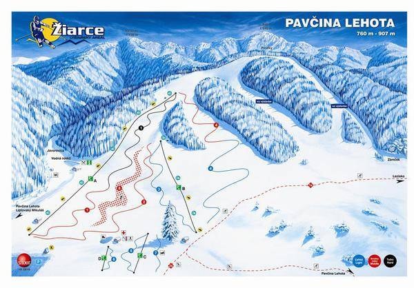 Žiarce – Pavčina Lehota trail map