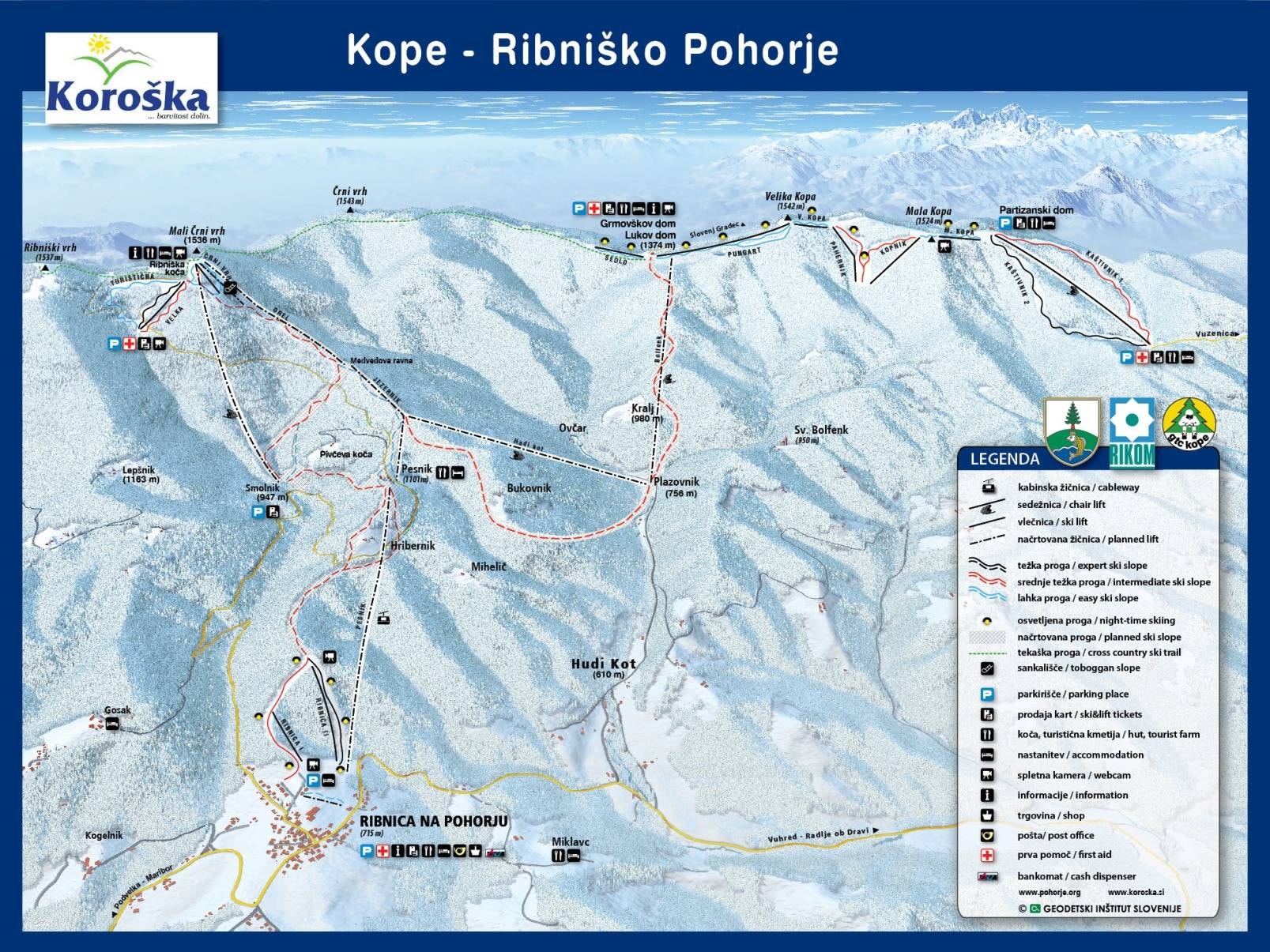 Ribniška koča – Ribniško Pohorje trail map