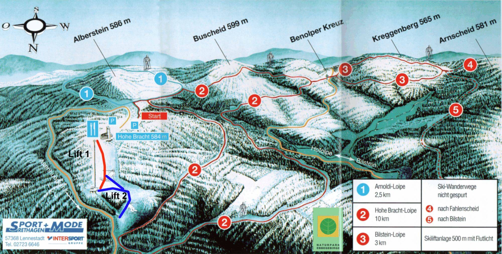 Hohe Bracht – Lennestadt trail map