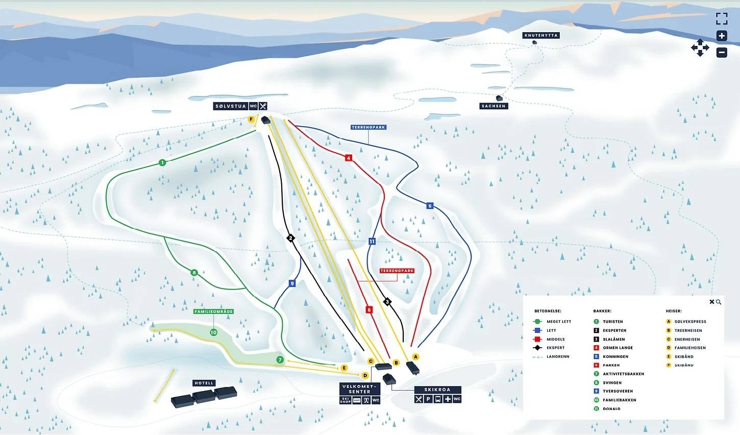 Kongsberg (Skimore) trail map