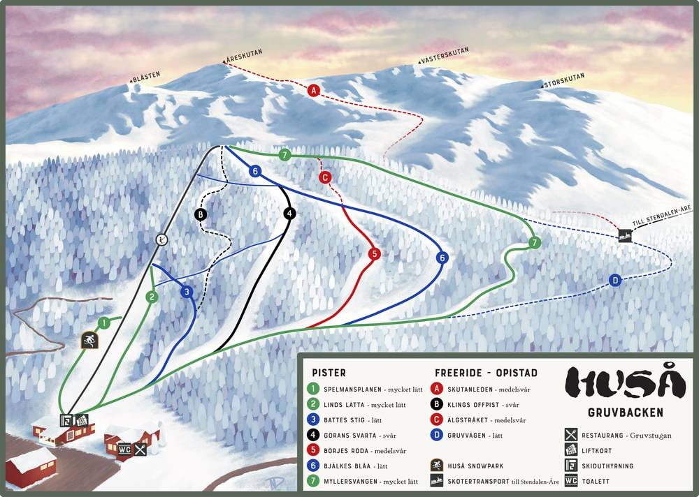 Gruvbacken trail map