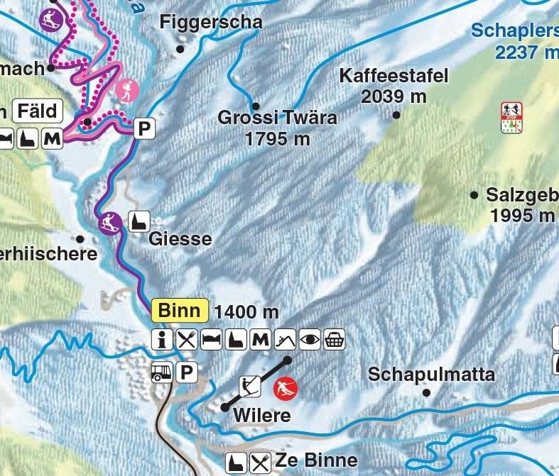Wilern (Binn) trail map